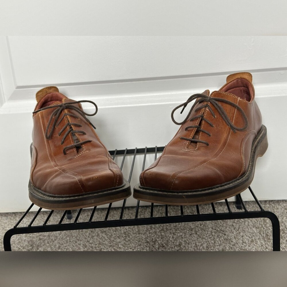 Men’s Skechers Made in Italy Leather Oxfords — Brown — Size 10M